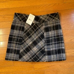 Free People Plaid Wool Skirt